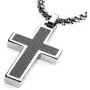 Unique GESTALT Tungsten Cross Pendant .4mm Surgical Stainless Steel Box Chain. Black Carbon Fiber Inlay. Unique GESTALT Tungsten Cross Pendant .4mm Surgical Stainless Steel Box Chain. Black Carbon Fiber Inlay.