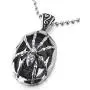 COOLSTEELANDBEYOND Mens Womens Steel Vintage Spider Skull Oval Pendant Necklace, Silver Black, 30 inches Ball Chain COOLSTEELANDBEYOND Mens Womens Steel Vintage Spider Skull Oval Pendant Necklace, Silver Black, 30 inches Ball Chain