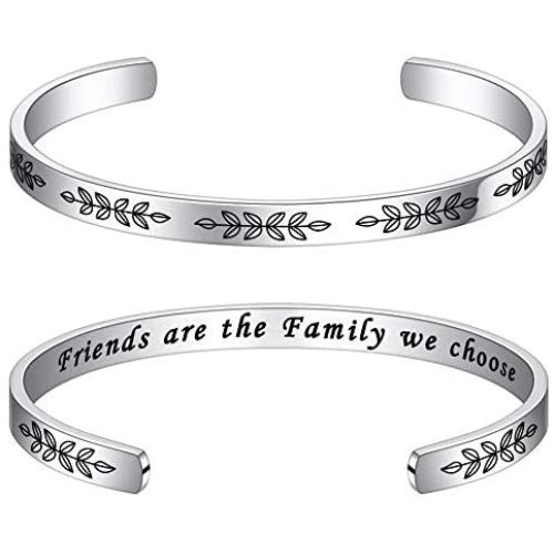 Bracelets for Women Personalized Gifts - Engraved Quote Inspirational Bracelet Birthday Christmas Funny Gifts for Best Friend, Daughter, Son, Sister, Niece, Mom, Coworkers, Stainless Steel Jewelry