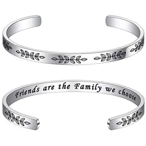 Bracelets for Women Personalized Gifts - Engraved Quote Inspirational Bracelet Birthday Christmas Funny Gifts for Best Friend, Daughter, Son, Sister, Niece, Mom, Coworkers, Stainless Steel Jewelry
