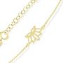 GELIN 14k Solid Gold Lotus Flower Yoga Chain Adjustable Bracelet for Women
