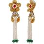 Efulgenz Indian Bollywood Gold Plated Crystal Kundan Rhinestone Faux Pearl Wedding Choker Collar Necklace Earrings Jewelry Set