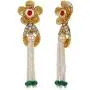 Efulgenz Indian Bollywood Gold Plated Crystal Kundan Rhinestone Faux Pearl Wedding Choker Collar Necklace Earrings Jewelry Set