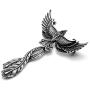 Xusamss Punk Titanium Steel Animal Phoenix Pendant Necklace,24inches Chain