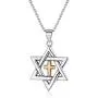 Nofade Silver Cross Star of David Pendant Necklace Gold&Silver Two Tone Pendant Religious Jewish Jewelry for Women Men, Chain 18(with Gift Box) Nofade Silver Cross Star of David Pendant Necklace Gold&Silver Two Tone Pendant Religious Jewish Jewelry for Women Men, Chain 18(with Gift Box)