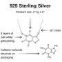 Rosa Vila Caffeine Molecule Necklace, 925 Sterling Silver, Coffee Necklace, Coffee Lover Jewelry for Women, Coffee Gifts for Women, Coffee Lovers Gifts, Mothers Day Rosa Vila Caffeine Molecule Necklace, 925 Sterling Silver, Coffee Necklace, Coffee Lover Jewelry for Women, Coffee Gifts for Women, Coffee Lovers Gifts, Mothers Day