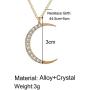Crystal Sun Moon Star Pendant Necklaces Gold Color Bling Sun Moon Chain Necklace for Women Girl Wedding Accessories Jewelry