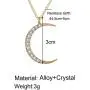 Crystal Sun Moon Star Pendant Necklaces Gold Color Bling Sun Moon Chain Necklace for Women Girl Wedding Accessories Jewelry