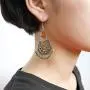 2 Pairs Bohemian Vintage Dangle Drop Earrings Handmade Ethnic Mexico Metal Pendant Seed Bead Tassel Earrings Set Boho Chic Jewelry for Women Girls