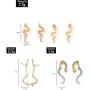 3 Pairs Snake Earrings Set Animal Snake Stud Dangle Earrings Serpent Wave Gold Silver Crystal Drop Earrings Vintage Cobra Huggie Hoop Earrings for Women Girls Punk Gothic Ear Jewelry