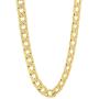 The Bling Factory 6mm-11mm 14k Yellow Gold Plated Flat Cuban Link Curb Chain Necklace or Bracelet