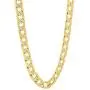The Bling Factory 6mm-11mm 14k Yellow Gold Plated Flat Cuban Link Curb Chain Necklace or Bracelet The Bling Factory 6mm-11mm 14k Yellow Gold Plated Flat Cuban Link Curb Chain Necklace or Bracelet