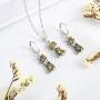 Almusen Little cat Jewelry Set for Women Plating Cubic Zirconia Earrings and Necklace Set Valentines Jewelry Gift Birthday Gift for Mom Women Wife Girls Her