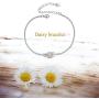 LUHE Sunflower Bracelets,Rose Bracelets,Daisy Bracelets,Sterling Silver Flower Bracelets for Women