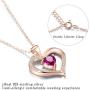 ✦Gifts for Mothers Day✦ Forever Love Heart Necklace Jewelry 18K White Gold/ Rose Gold Plated 925 Sterling Silver Birthstone Pendant Necklace with 5A Cubic Zirconia Birthday Gifts for Women and Girls