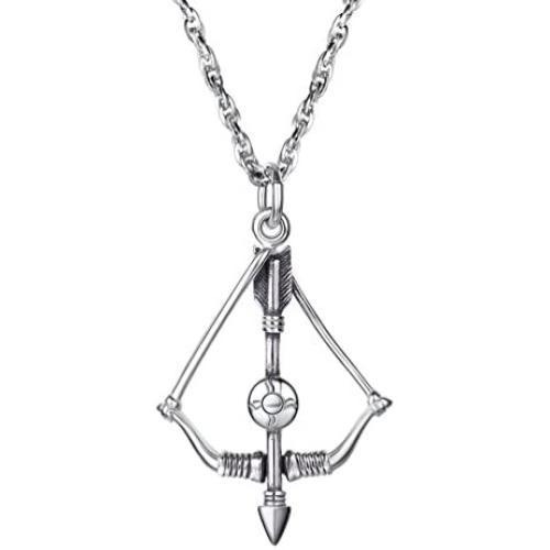 PROSTEEL Bow & Arrow Necklace,Sagittarius Necklace,Archery Necklace,Hunter Charm,Mens Womens Jewelry