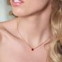 ASELFAD 14k Gold Plated Sterling Silver Tiny Dot CZ Created Birthstone Necklaces for Women Birthday Gifts for Her