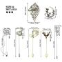 RechicGu Pack 7pcs Men Wedding Stick Lapel Pin Brooch Badge Animal Opera Mask Crown Angel Fairy for Suit Shirt Tie Hat Scarf Fashion Jewelry Gift
