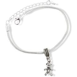 Teddy Bear Bracelet | Stainless Steel Snake Chain Charm Bracelet