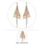 Solememo Gold Tone Elegant Geometric Long Tiered Chandelier Dangle Earrings with Faux Pear Gold DIsc Mesh Metal Crystals Tassel Statement Drop Earrings for Women Teen Girls (Gold Mesh)