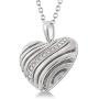 Evoque Diamond and Sterling Silver Heart-Shaped Puff Pendant (1/10 Cttw, J-K Color, I1-I2 Clarity) Hypoallergenic Durable Stunning Pendant for Women 18'' Sterling Silver Chain