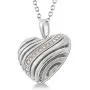 Evoque Diamond and Sterling Silver Heart-Shaped Puff Pendant (1/10 Cttw, J-K Color, I1-I2 Clarity) Hypoallergenic Durable Stunning Pendant for Women 18'' Sterling Silver Chain Evoque Diamond and Sterling Silver Heart-Shaped Puff Pendant (1/10 Cttw, J-K Color, I1-I2 Clarity) Hypoallergenic Durable Stunning Pendant for Women 18'' Sterling Silver Chain