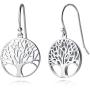 Agvana Sterling Silver Tree of Life Earrings Mothers Day Gifts for Mom Family Tree Dangle Drop Earrings Anniversary Jewelry Birthday Gifts for Women Girls Wife Lover Grandma Her, Diameter 0.6”