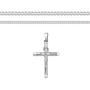 XP Jewelry Mens Sterling Silver Crucifix Pendant Curb Link Chain Necklace Italian Made - Choose Width & Length