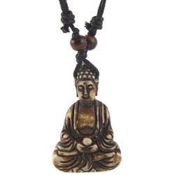 HZMAN Vintage Tibetan Amitabha Buddha Pendant Prayer Buddhist Necklace Hemp Rop Chaine