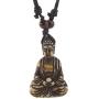 HZMAN Vintage Tibetan Amitabha Buddha Pendant Prayer Buddhist Necklace Hemp Rop Chaine
