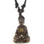 HZMAN Vintage Tibetan Amitabha Buddha Pendant Prayer Buddhist Necklace Hemp Rop Chaine