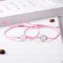 SUNSH 2Pcs Charm Dog Cat Paw Bracelets for Women Teen Girls Boy Kids Couple Pinky Promise Handmade Adjustable String with Wish Card Jewelry Lover Boyfriend Girlfriend Mother Daughter Friendship Gifts