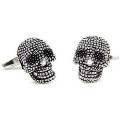 3D Gothic Silver Skeleton Skull Mens Gift Goth Cuff Links