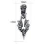 Cool Skull Devil Bone Drop Earring Studs Surgical Steel Crystal Dangle Earrings for Sensitive Ear Men Boy