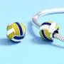 Sport Volleyball Charm with Yellow &White& Blue Enamel 925 Sterling Silver Charm Beads for Fashion Charms Bracelet & Necklace Sport Volleyball Charm with Yellow &White& Blue Enamel 925 Sterling Silver Charm Beads for Fashion Charms Bracelet & Necklace