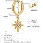 Small Dangle Hoop Earrings 14K Gold Plated Cubic Zirconia Boho Women Girls Huggie Earring Dainty Jewelry Gift