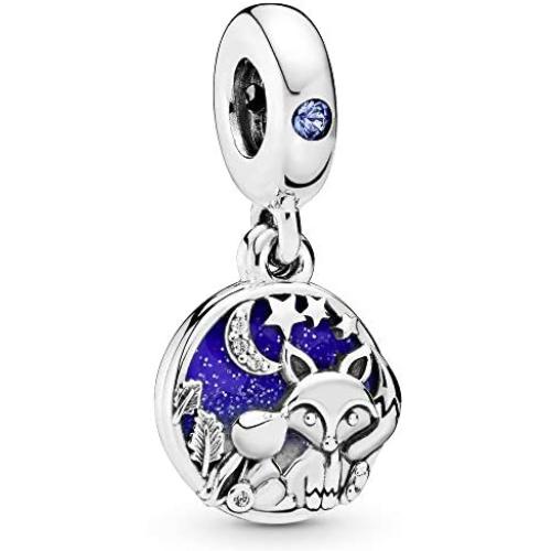 Pandora Jewelry Fox and Rabbit Dangle Cubic Zirconia Charm in Sterling Silver
