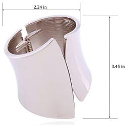 HAHA&TOTO Women Luxury Gold Smooth Statement Bangle Bracelet, Geometry Shape Gothic Style Chunky Bangle Fashion Jewelry