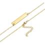 LOYALLOOK Stainless Steel Gold Tone Initial Bar Necklace Alphabet Pendant Necklace 16'' with 2'' extender for Women Mothers Necklace