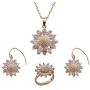 Amvie Sunflower Jewelry Sets for Women Flower Gold Necklace and Earrings Sets for Girls Sunflower Gifts for Women/Mom/Wife/Sister/Wedding/Bridal