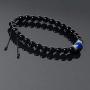 J&C Handmade 4mm Hematite Adjustable Braided Healing Stones Bracelets, S925 Sterling Silver Artisan Barrel Beads Bracelets for Women/Men.