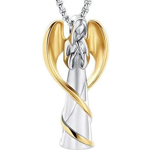 BLESSILY Cremation Jewelry for Ashes Angel Urn Necklace Keepsake Memorial ash Jewelry Gift for Men Women mom dad Lady Sister