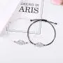 SUNSH 2Pcs Pinky Promise Heart Infinity Bracelet for Couple Women Teen Girl Boy Adjustable Black/White String with Wish Card Lover Beat Friend Family Husband Wife Boyfriend Girlfriend Friendship Gifts