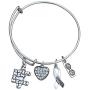 Infinity Collection Autism Bangle Bracelet, Autism Ribbon Awareness Jewelry, Autism Puzzle Piece, Hope Charm Bracelet
