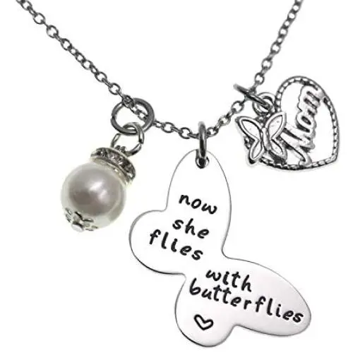 LParkin Sympathy Gift Butterfly Necklace Now She Flies with Butterflies Memory Necklace in Memory of Necklaces Remembrance Gift for Loss of a Loved One Butterfly Jewelry LParkin Sympathy Gift Butterfly Necklace Now She Flies with Butterflies Memory Necklace in Memory of Necklaces Remembrance Gift for Loss of a Loved One Butterfly Jewelry