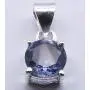 SilverStarJewel Iolite Pendant 1.5 cm 925 Sterling Silver Classic Gift Jewelery SilverStarJewel Iolite Pendant 1.5 cm 925 Sterling Silver Classic Gift Jewelery