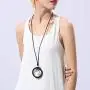 Coostuff Black Sandalwood Pendants Necklace for Women Handmade Long Sweater Necklaces Jewelry Coostuff Black Sandalwood Pendants Necklace for Women Handmade Long Sweater Necklaces Jewelry