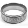 JFSG 6mm, 8mm 316L Stainless Steel Wedding Band with Aztec Design Inlay