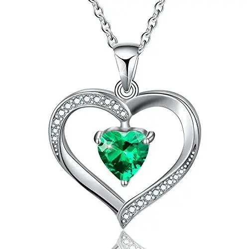 ✦Gifts for Mothers Day✦ Forever Love Heart Necklace Jewelry 18K White Gold/ Rose Gold Plated 925 Sterling Silver Birthstone Pendant Necklace with 5A Cubic Zirconia Birthday Gifts for Women and Girls ✦Gifts for Mothers Day✦ Forever Love Heart Necklace Jewelry 18K White Gold/ Rose Gold Plated 925 Sterling Silver Birthstone Pendant Necklace with 5A Cubic Zirconia Birthday Gifts for Women and Girls