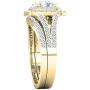 Dazzlingrock Collection 2.70 Carat (ctw) 10K Gold Round Cubic Zirconia Ladies Halo Bridal Engagement Ring Set